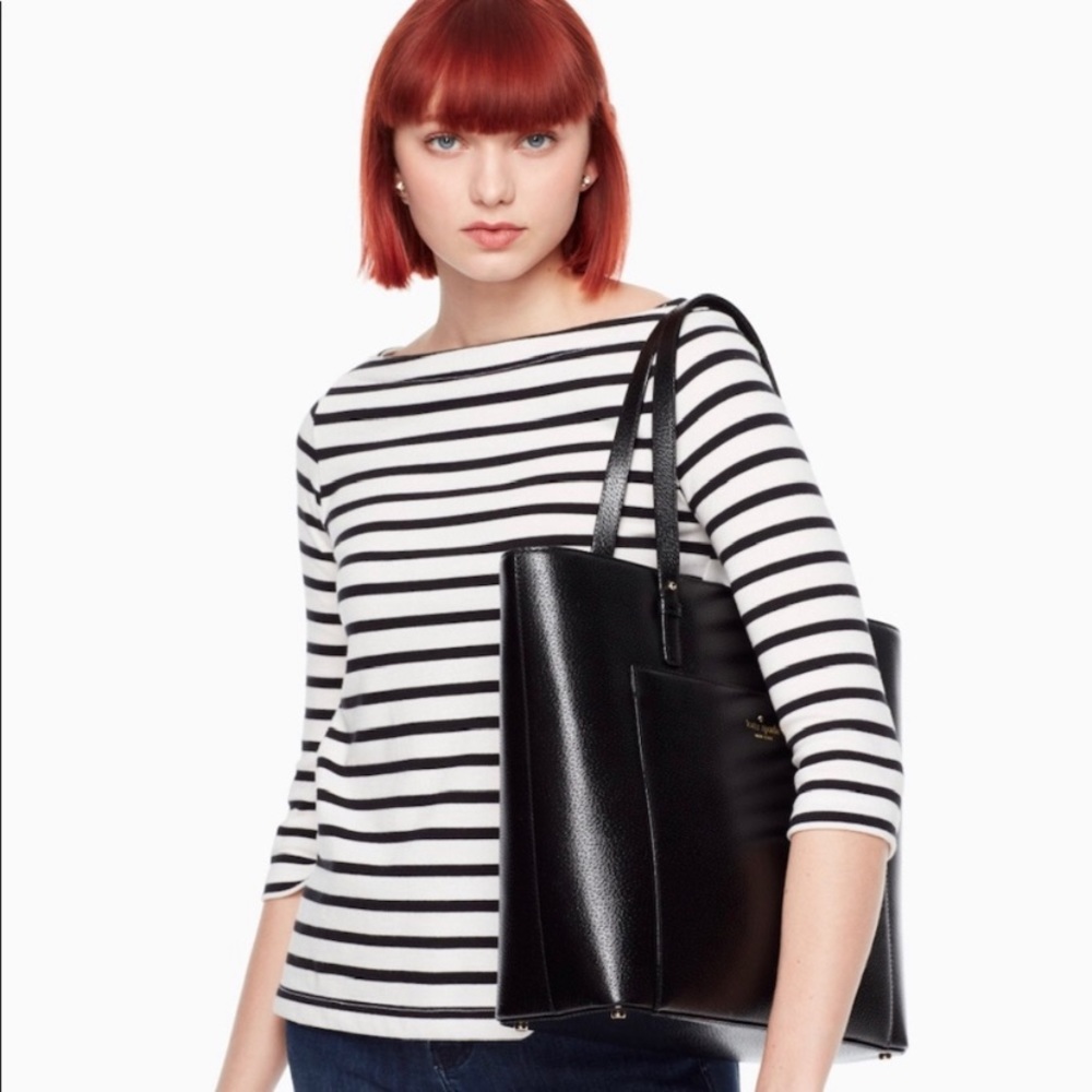 ♠️KATE SPADE SADIE GRAND STREET BLACK LEATHER BAG! - Picture 5 of 8